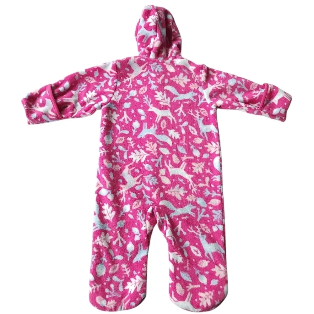 Columbia Pink Fleece Snowtop Zip-up Bunting Sz 6-12 Months